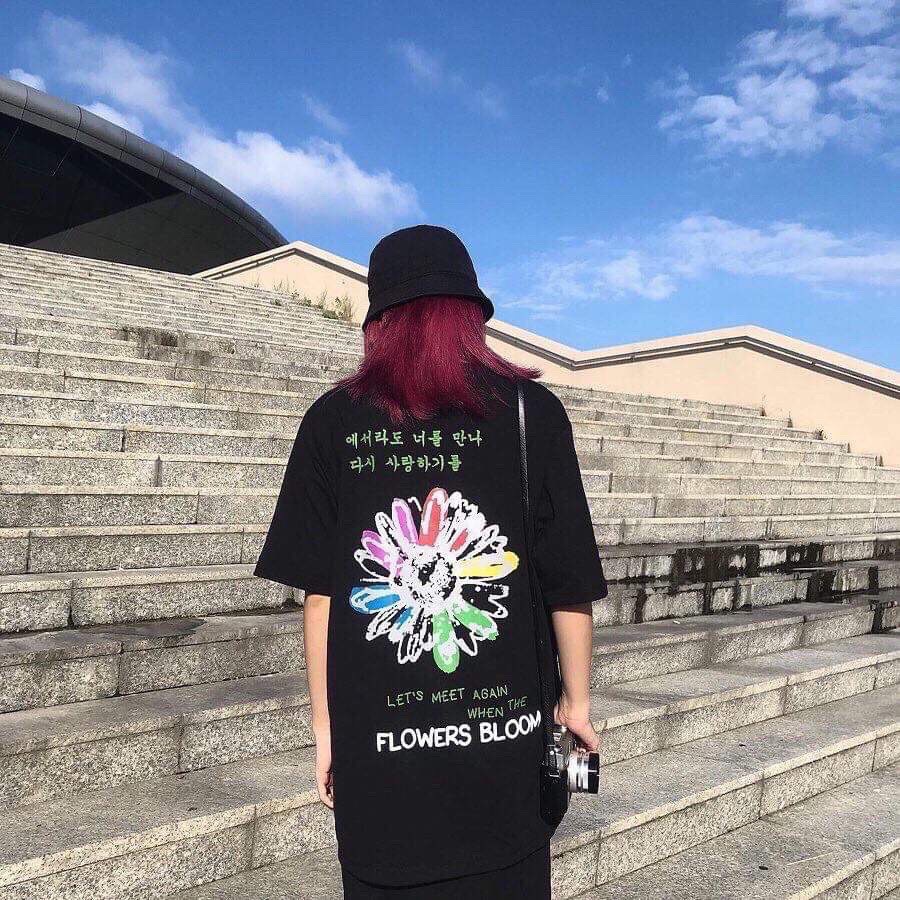 ÁO PHÔNG FLOWERS BLOOM MÀU TÍM UNISEX TEE PURPLE
