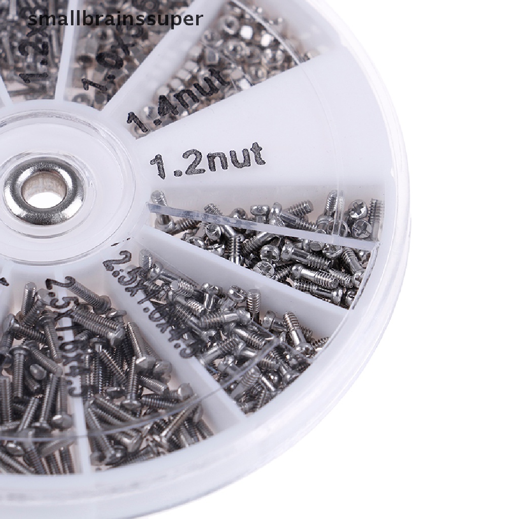 Hộp 600 ốc vít sửa chữa và tua vít nhỏ mới dành cho kính mắt đồng hồ