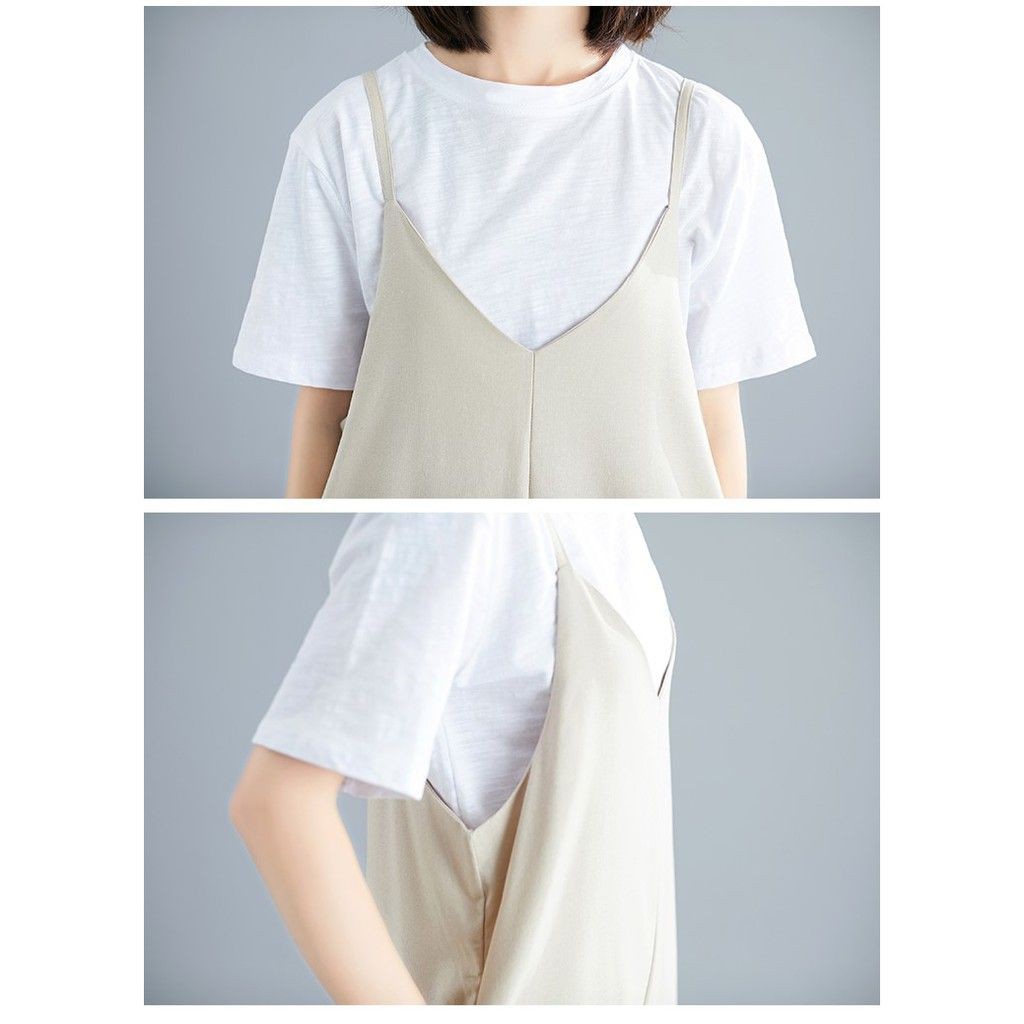 [ORDER] Quần yếm nữ bigsize ống rộng màu kem nhã nhặn (fit 75kg) - Có ảnh thật | BigBuy360 - bigbuy360.vn