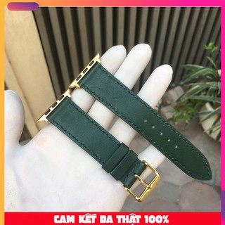 Dây Da Đồng Hồ Apple Watch Da Bò Màu Xanh Cổ Vịt Size 38/40/42/44mm