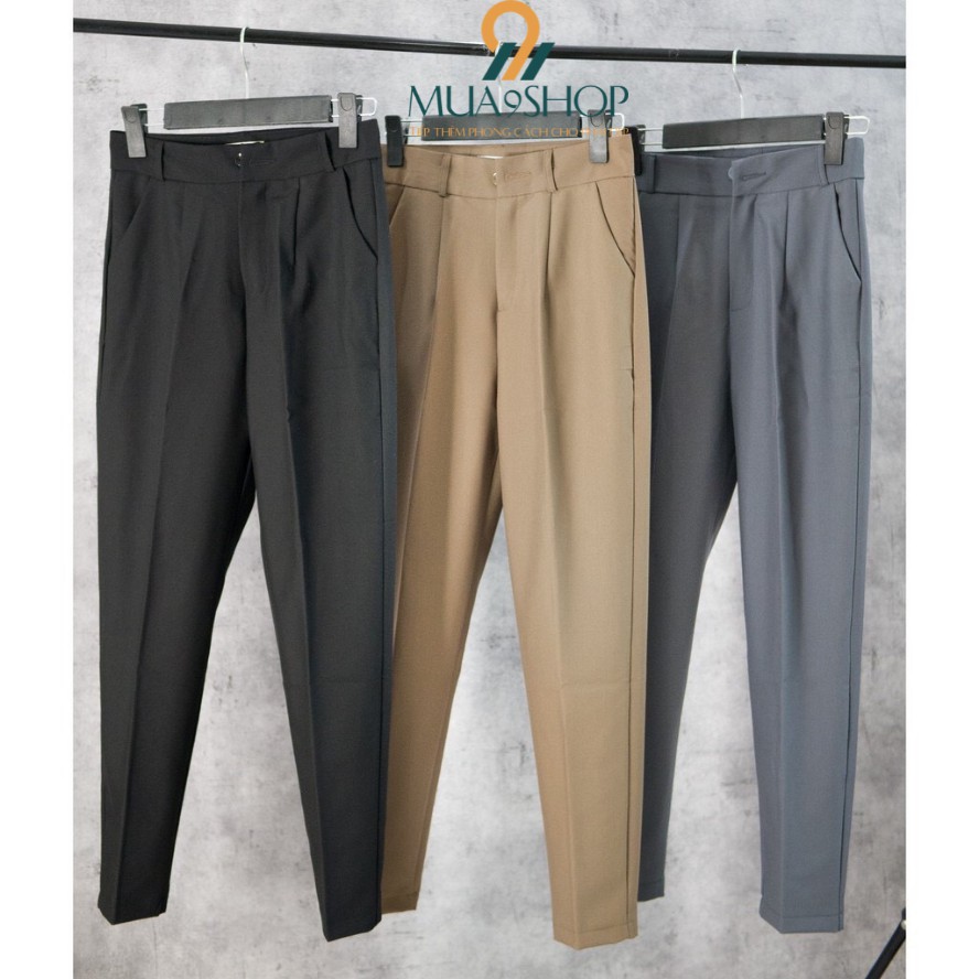 Quần baggy nữ lưng cao công sở mua9shop vải đẹp cao cấp