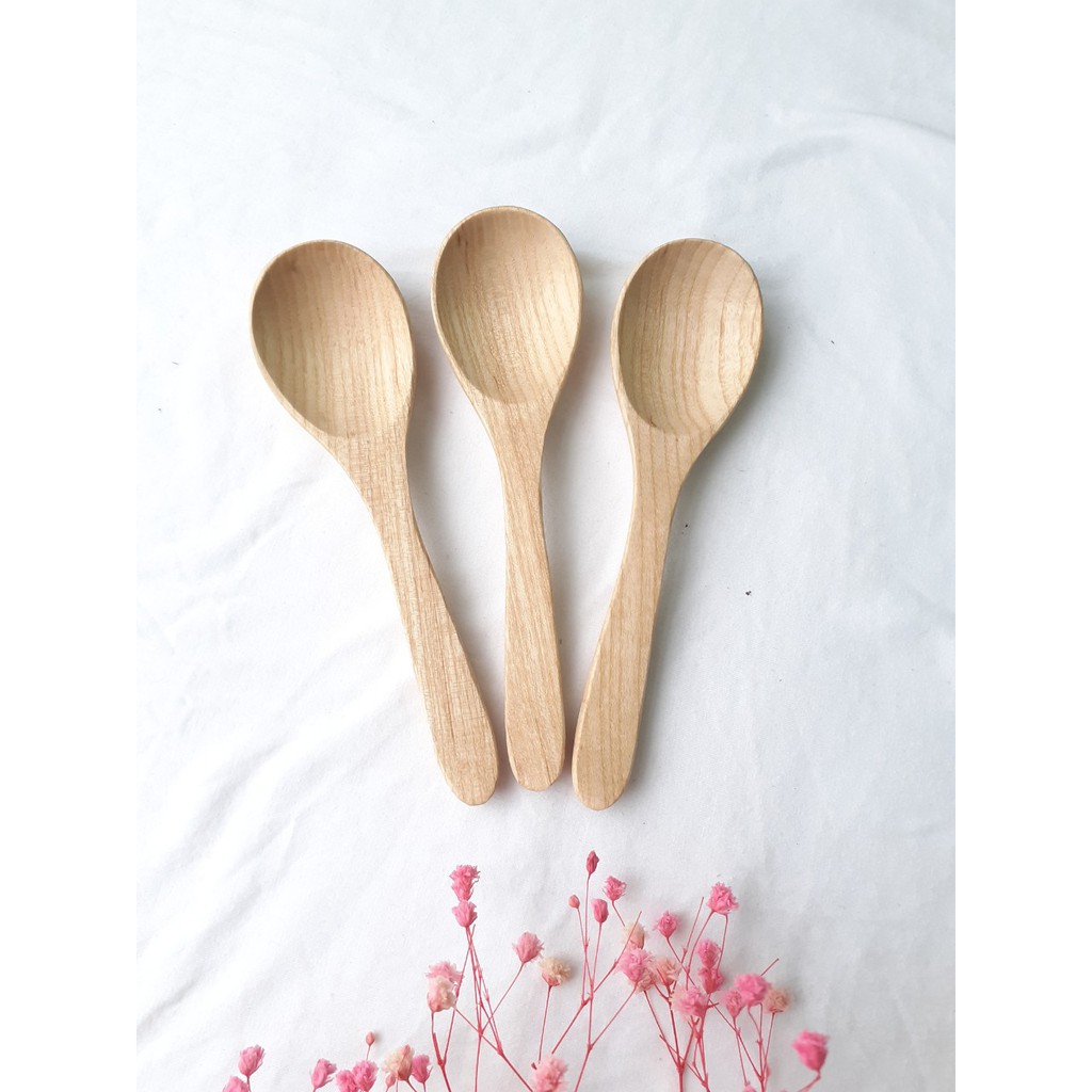 Thìa gỗ ăn cơm, chè 15.5 cm x 4 cm gỗ đẹp