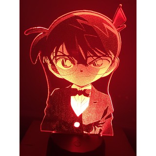Đèn ngủ lè 3D 16 màu NHÂN VẬT CONAN, khắc hình theo yêu cầu, Khắc hình cá nhân,để bàn, đèn ngủ, quà tặng sinh nhật