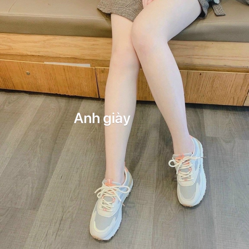 TT30 - Giày thể thao pha lưới pha cam đế nâu siêu nhẹ - Hàng cao cấp ( Ảnh thật ,video)
