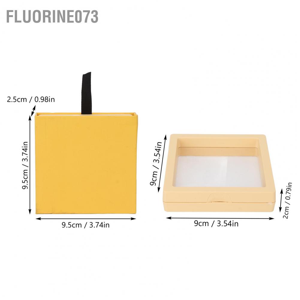 [Hàng mới về] Set hộp đựng trưng bày trang sức/ móng giả kèm tấm màng trong suốt chống oxy hóa 2 món màu vàng