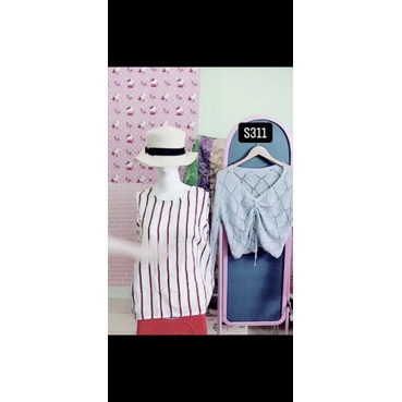 áo voan cộc tay kẻ sọc. S311