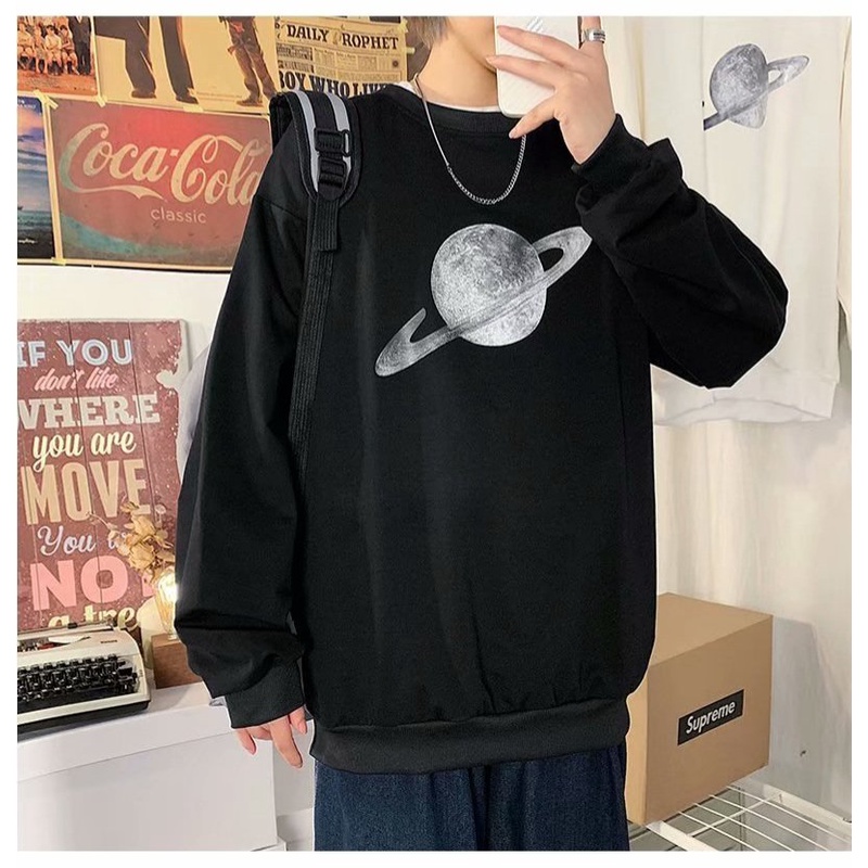 Áo Sweater Nam Nữ Saturn Nỉ Dài Tay Phong Cách Hàn Quốc Tay Dài Form Rộng | BigBuy360 - bigbuy360.vn