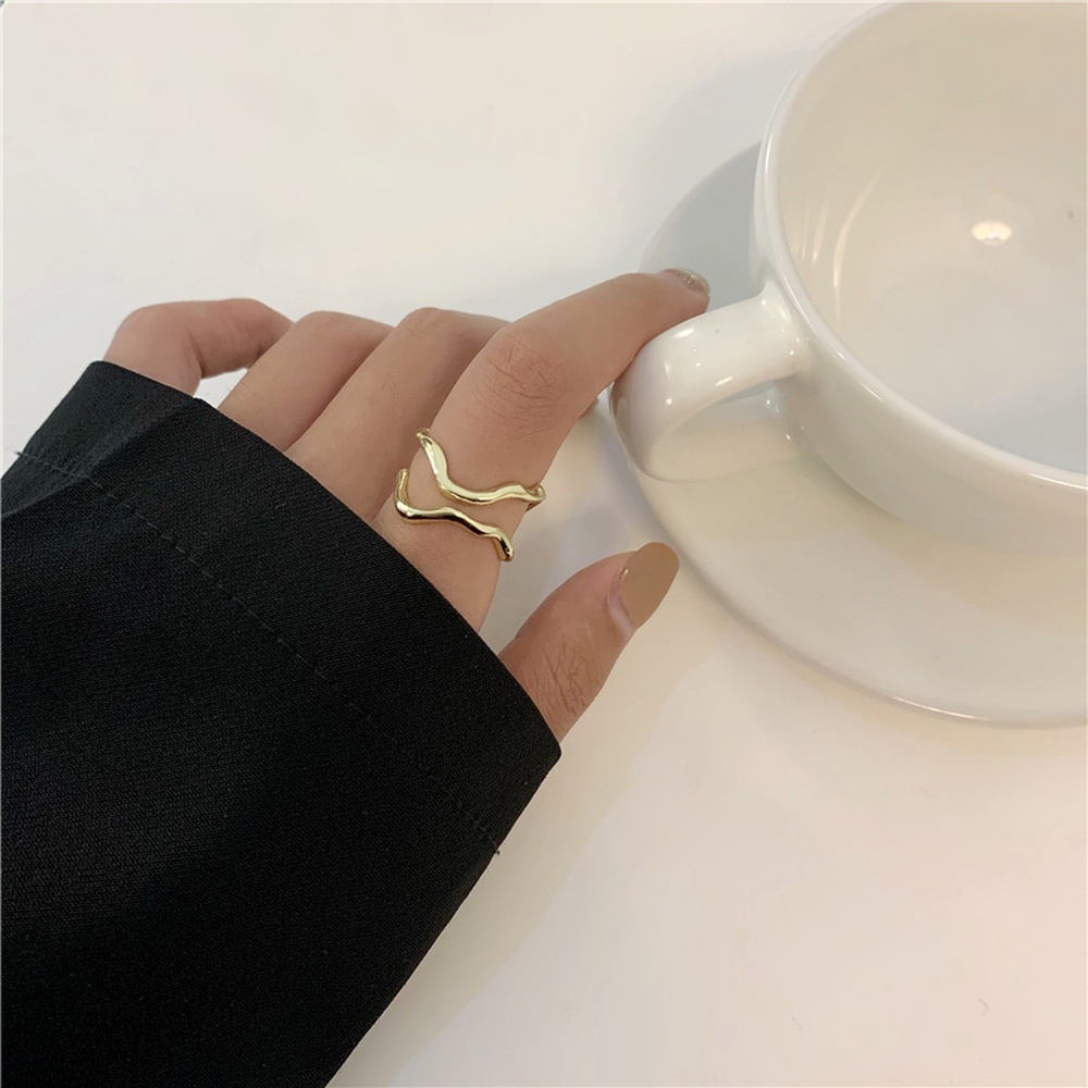 Nhẫn Đeo Tay Kim Loại Mạ Vàng Phong Cách Vintage Thời Trang