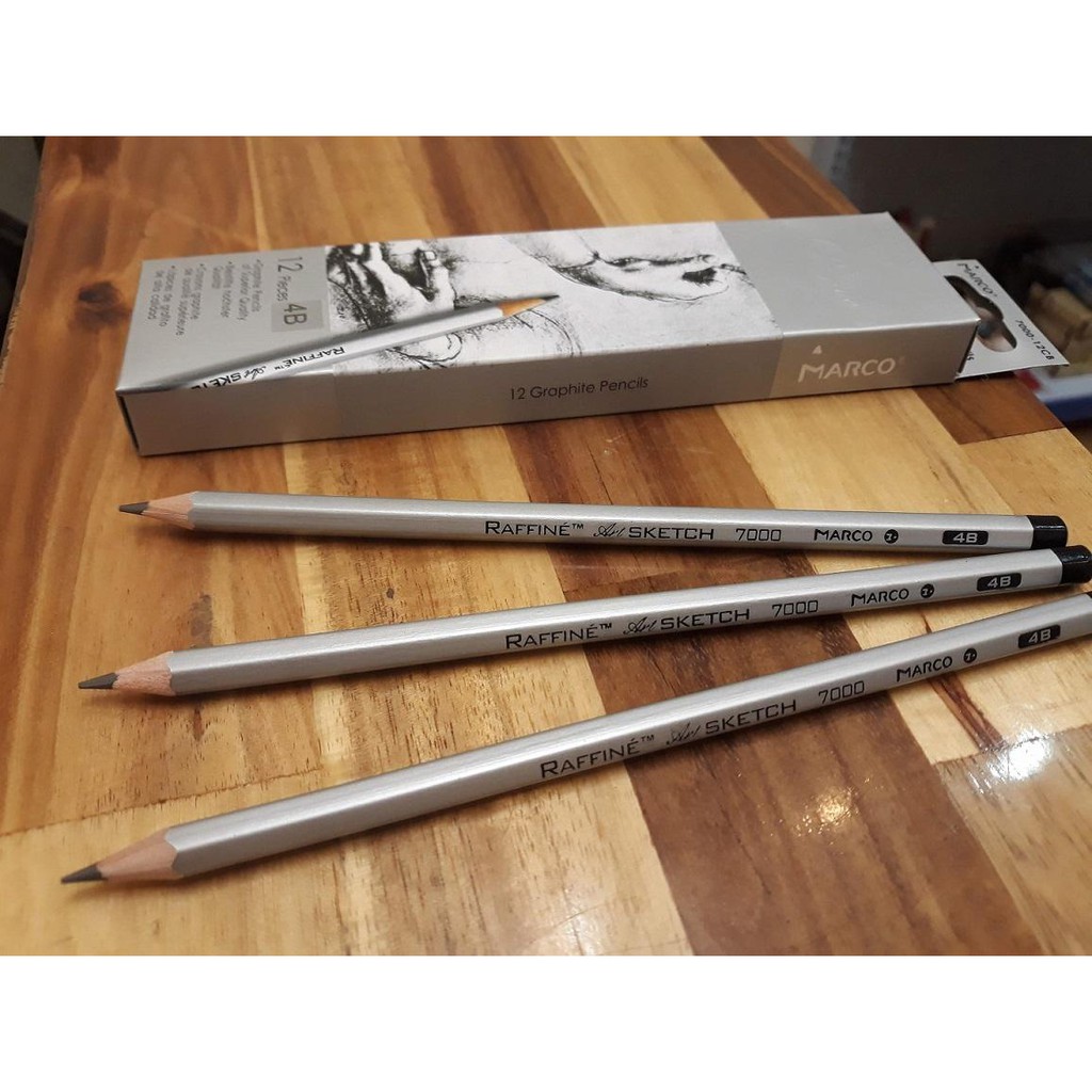 Vỉ 6 Bút Chì Đen Kĩ Thuật Marco dành cho dân chuyên nghiệp - 2B