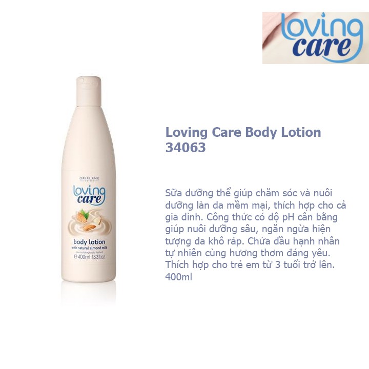 Sữa dưỡng thể trẻ em Loving Care Body Lotion - Oriflame 34063