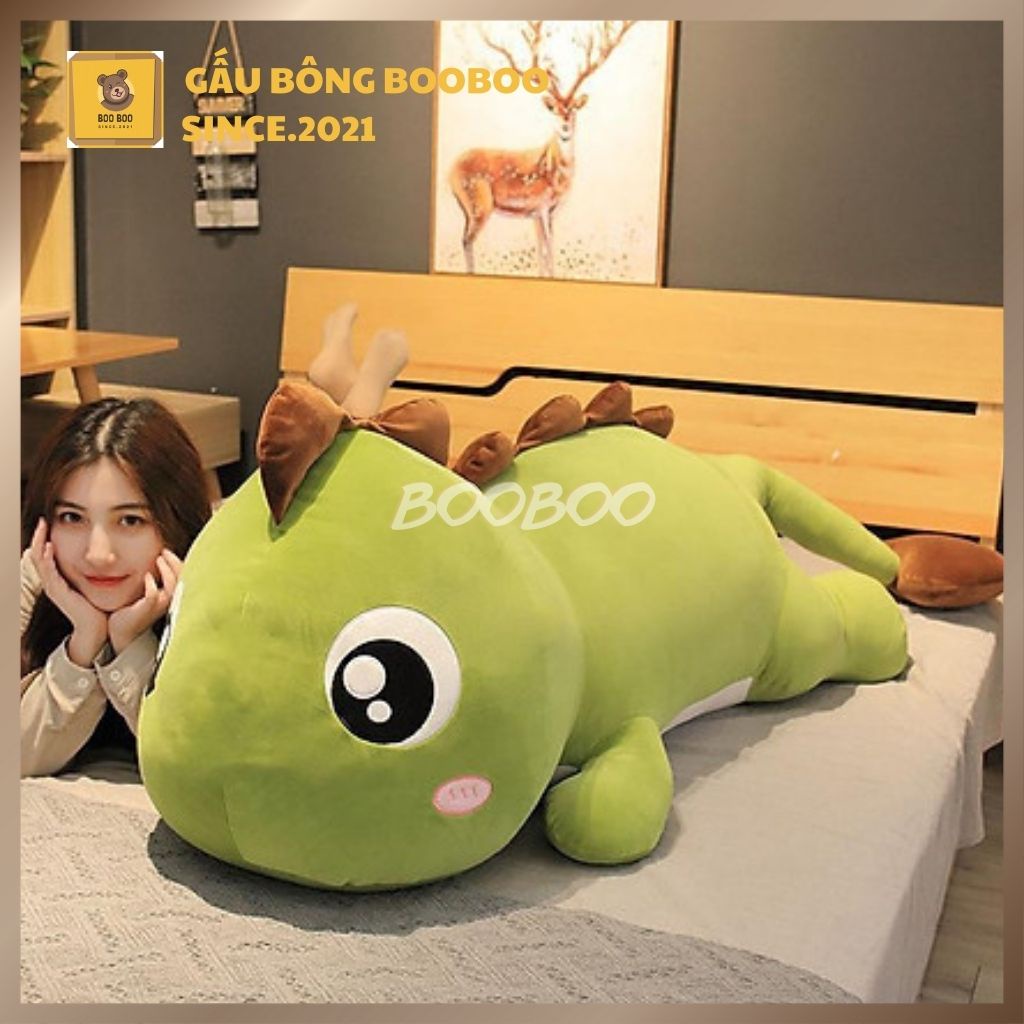 Gấu bông to khổng lồ khủng long đuôi tim gối ôm hình thú giá rẻ kích thước 55cm - 1m8 gấu bông booboo