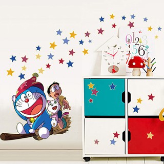 Decal Dán Tường Doremon Sao Chổi