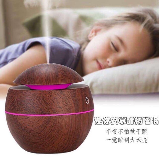 Máy Xông Tinh Dầu Phun Sương Tạo Ẩm Khuếch Vân Gỗ Nhỏ