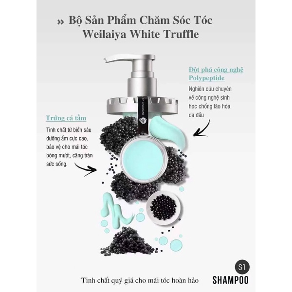 Dầu Gội Weilaiya Chính Hãng - Phục hồi đa tầng nấm truffle giúp chống lão hóa da đầu và mượt tóc cho tóc hư tổn 450ml