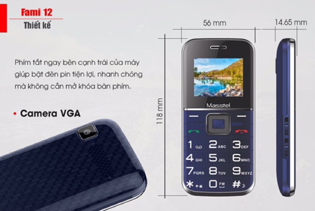 Điện thoại Masstel Fami 12 - hàng chính hãng | BigBuy360 - bigbuy360.vn