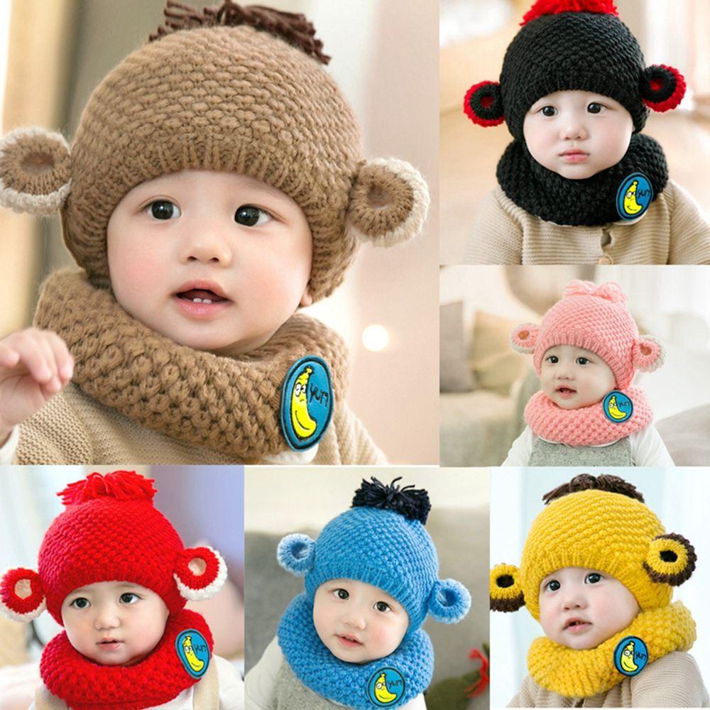 ME Set Mũ Len Kèm Khăn Choàng Cổ Dễ Thương Cho Bé