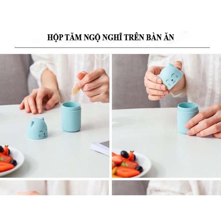 Hộp tăm mini đựng tăm kiểu mới, lọ tăm dễ thương, dùng trong phòng khách bàn cà phê bàn ăn, chai tăm nhựa