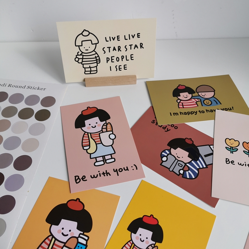 Set 9 Tấm Thẻ Dán Tường Hình Hoạt Hình Xinh Xắn | BigBuy360 - bigbuy360.vn