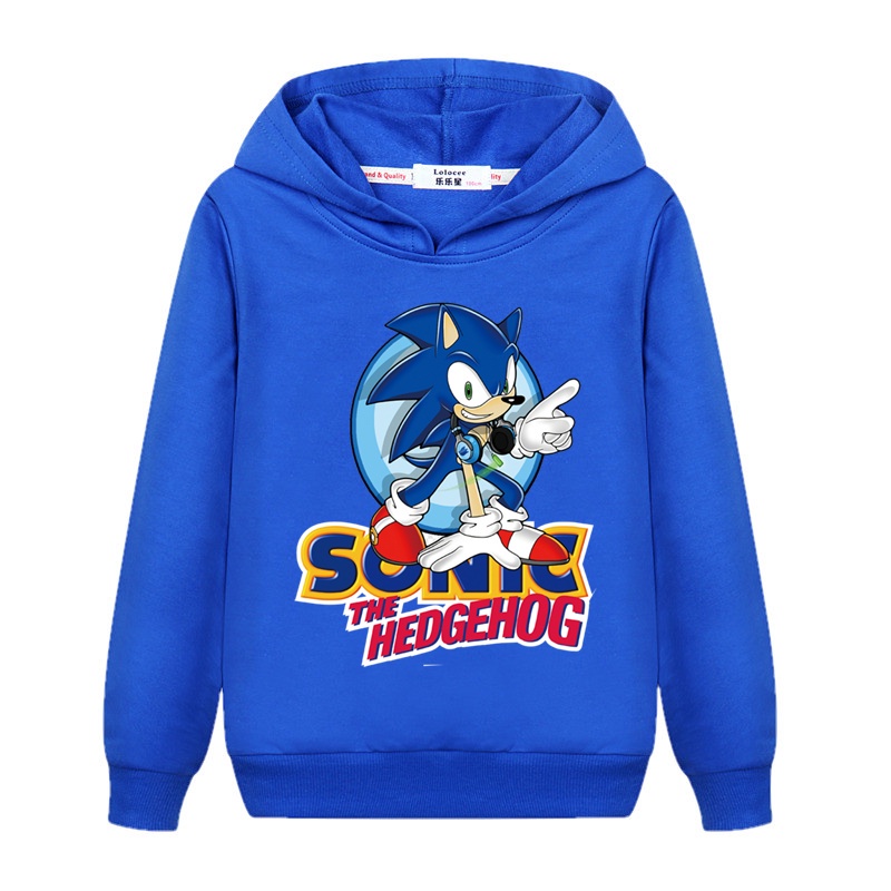 Áo Khoác Hoodie In Hoạt Hình Sonic Kiểu Đường Phố Cá Tính Cho Bé