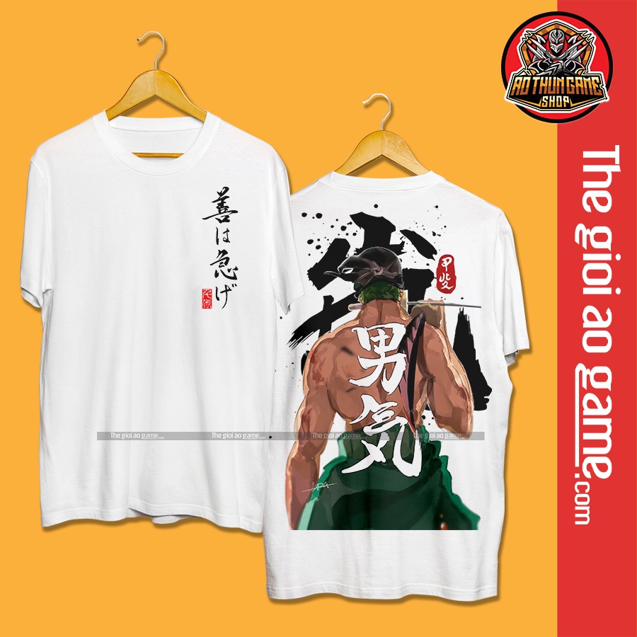 Áo one piece zoro nam nữ Áo thun one piece zoro trắng form rộng unisex cotton co giãn thoáng mát TGAG T11