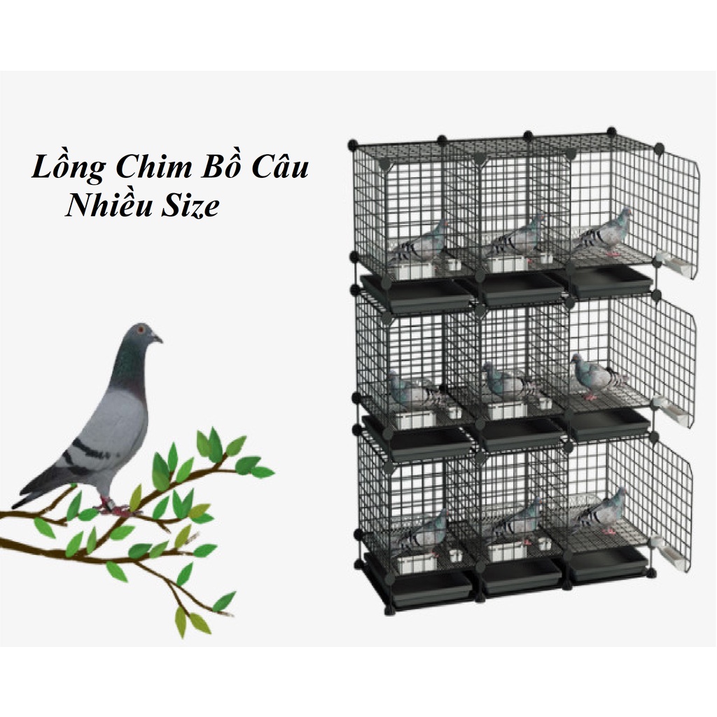 Chuồng quây chim bồ câu dễ lắp ráp nhiều size 2 màu đen và trắng