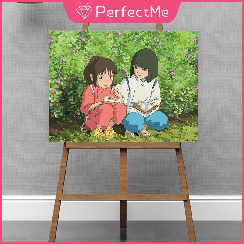 Bộ tranh sơn dầu 40x50cm tự làm họa tiết hoạt hình Miyazaki Hayao