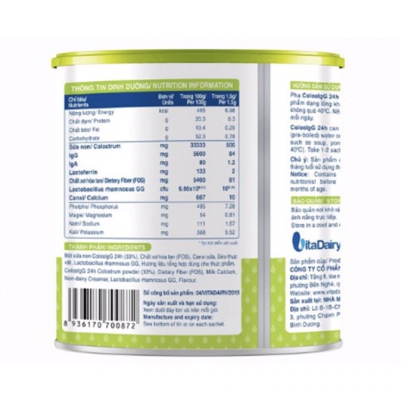 SỮA NON COLOS IgG 90gr - Hộp 60 gói