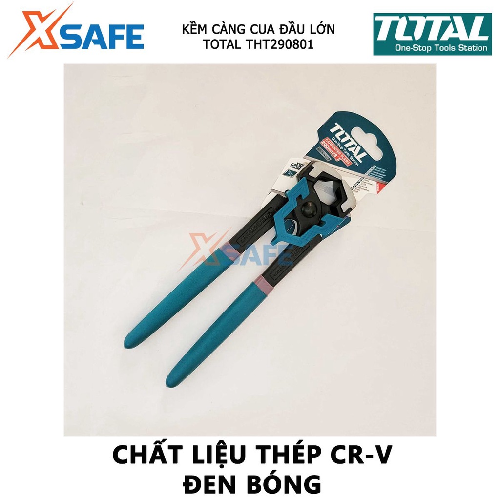 Kìm càng cua đầu lớn TOTAL THT290801 kích thước 200mm(8&quot;), chất liệu thép CR-V, đen bóng - [XSAFE]