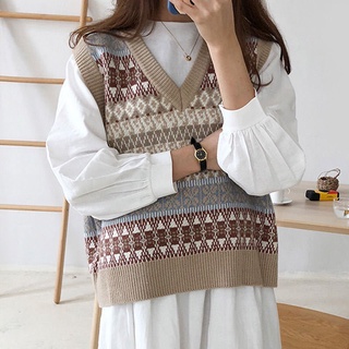 Áo Gile Len Thổ Cẩm Ulzzang Freesize<60kg Phong Cách Hàn Quốc