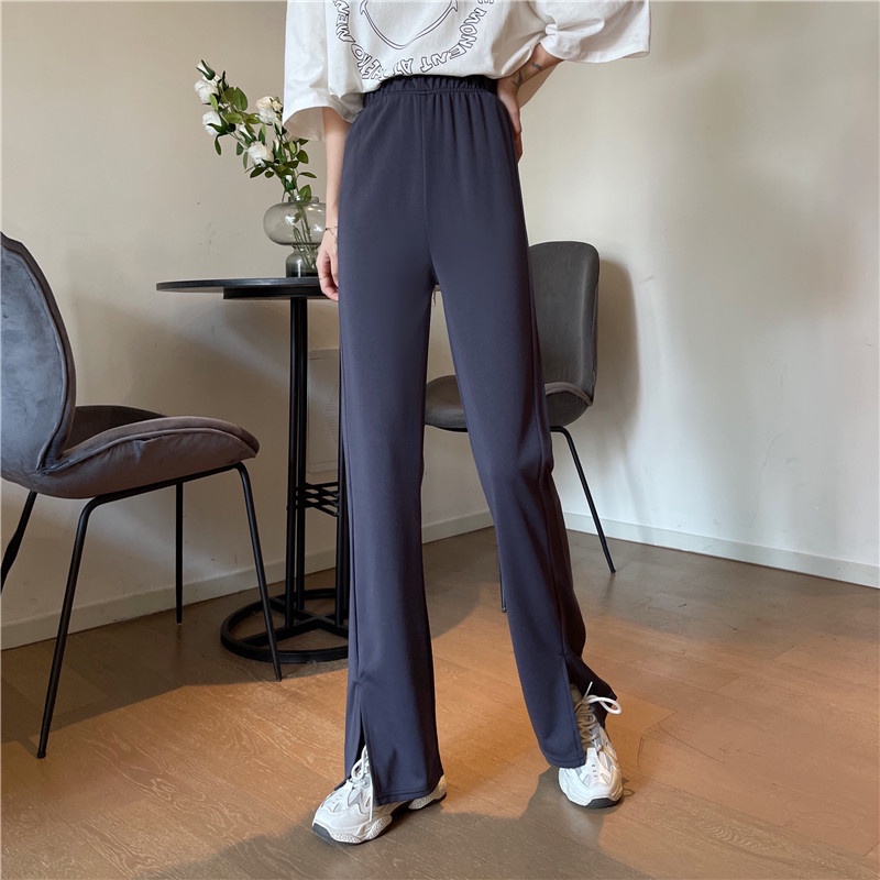 SUXI Mới Quần Dài Ống Loe Xẻ Tà Thời Trang Dành Cho Nữ