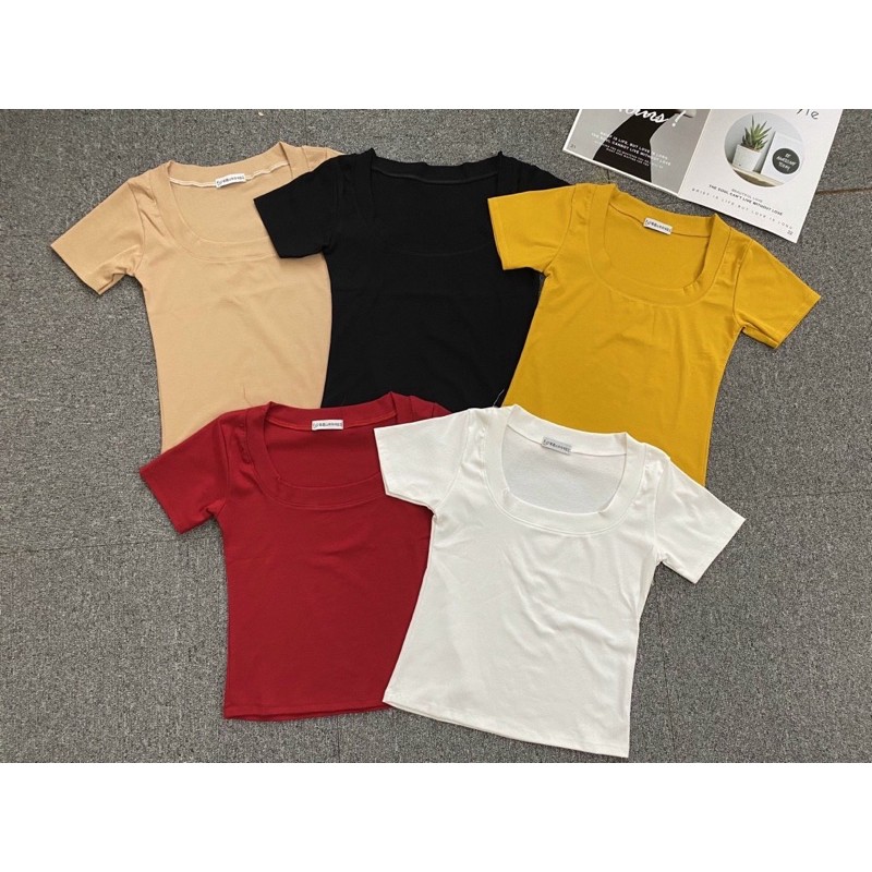 Áo cotton cổ vuông xịn- cực xinh [HOT NHẤT] chất siêu xịn