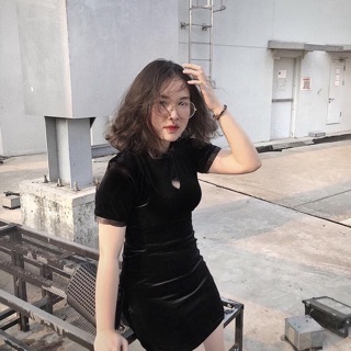ĐẦM NHUNG ĐEN BODY