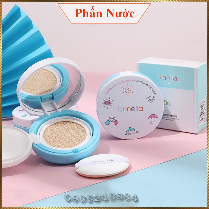 Phấn nước Cushion BB Cream Lameila hộp màu xanh hoạ tiết chiếc ô L5078