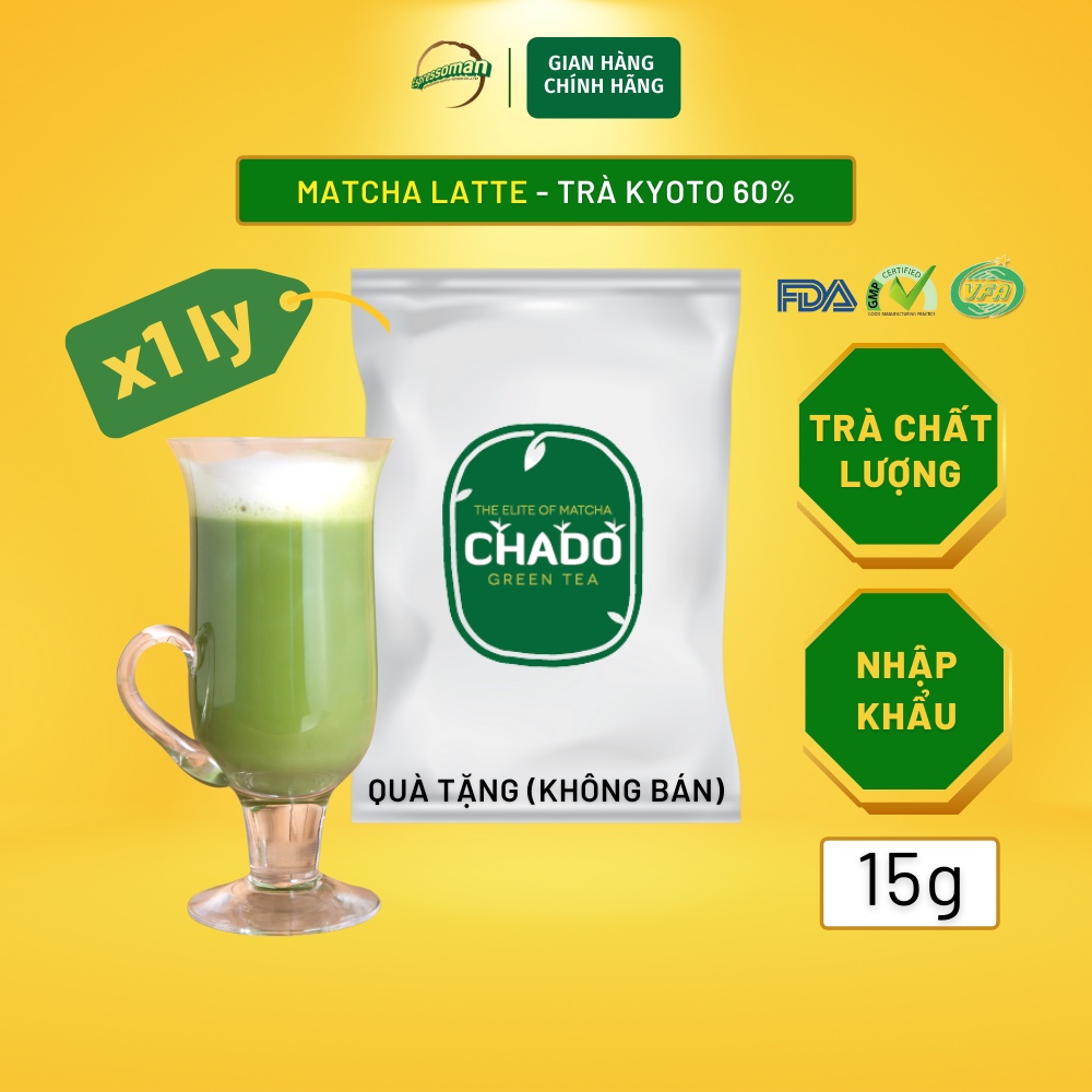 Matcha Latte 15g - Bột Trà Xanh - Matcha Nhật Bản - Dùng Pha Chế - Uống Liền - Bột Mịn