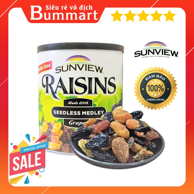 【CHÍNH HÃNG】NHO KHÔ MỸ SUNVIEW RAISINS 425G