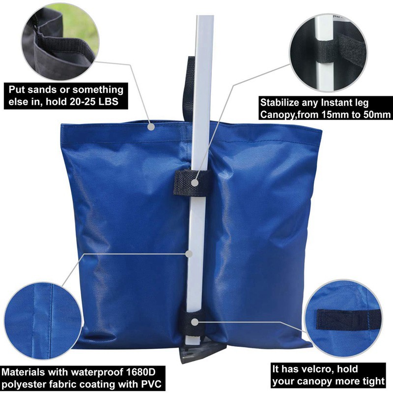 Canopy Weight Bags,4PCS Oxford Cloth Black Tent Fixed Sandbag