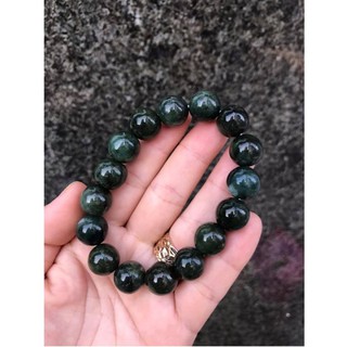 VÒNG TAY NGỌC MÀU XANH ĐẬM 14LY