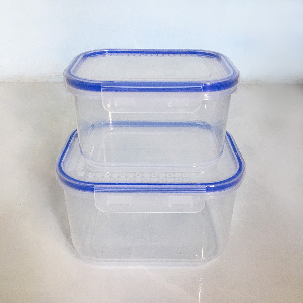 Combo bộ 2 hộp lạnh kín hơi đựng thực phẩm có kích thước (16*12.2*10cm) và (13*9.8*8cm)