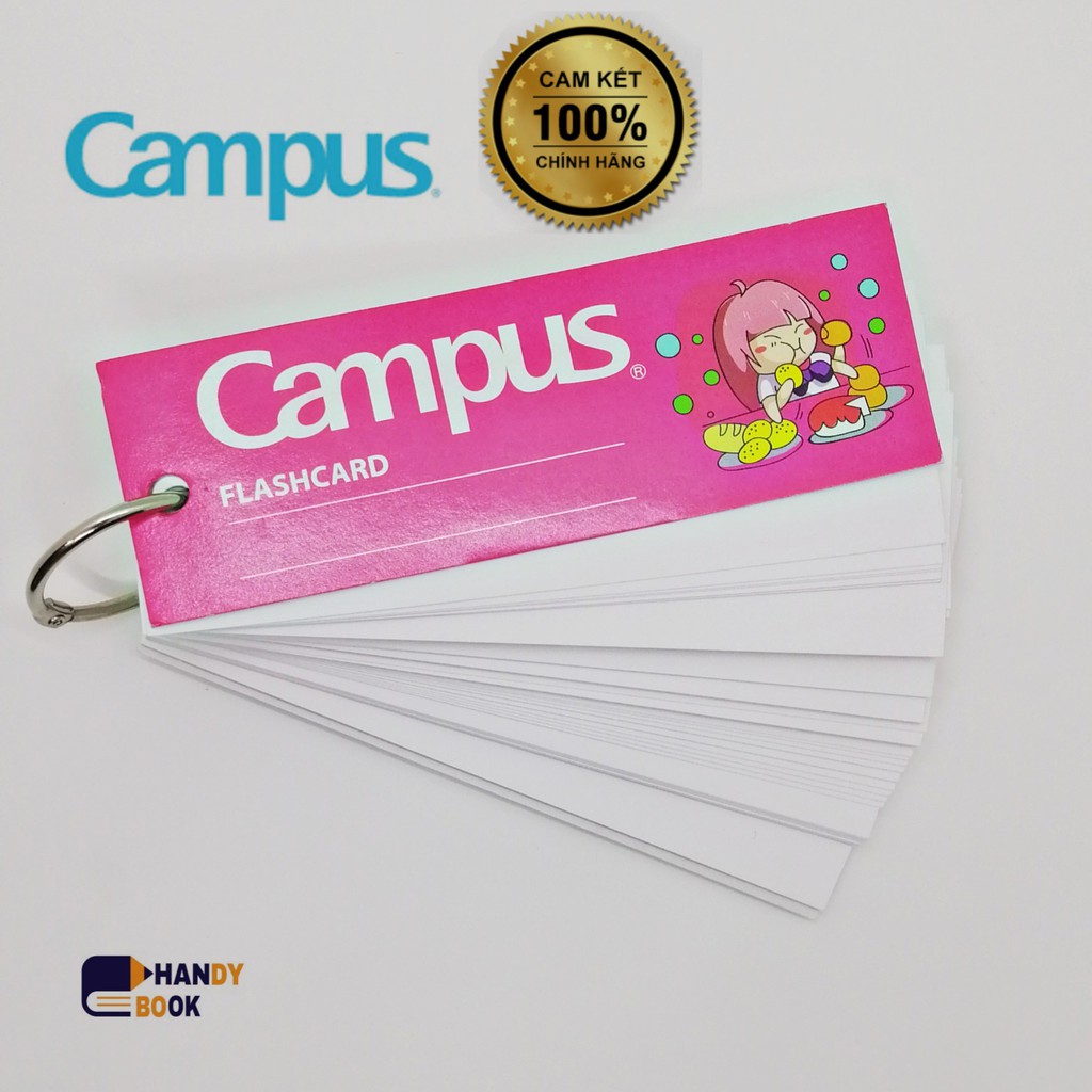 Thẻ Ghi Từ Mới - FLashcard campus trang trắng – size L