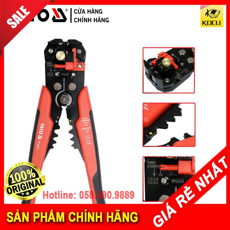 Kìm tuốt dây điện YATO YT-2313 / Sản phẩm chính hãng Yato Ba Lan