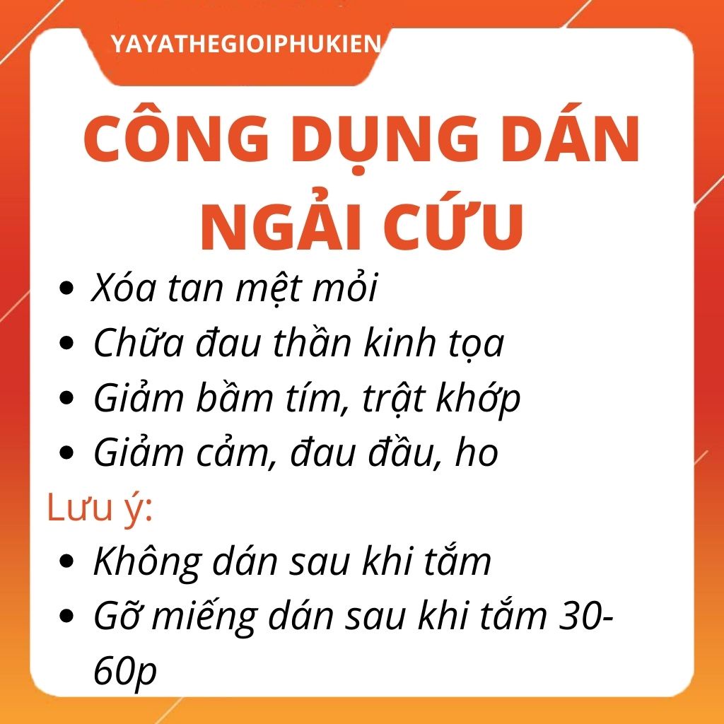 12 Miếng Dán Ngải Cứu Vai Gáy Giảm Đau Cổ Vai Gáy, Thải Độc