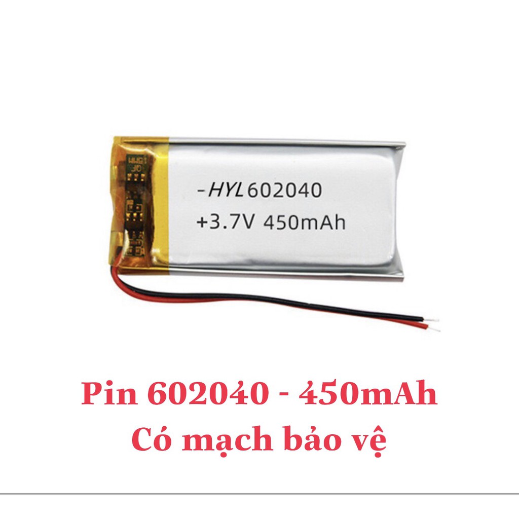 Pin li-po 602040 polymer 350mAh 3.7V cho hộp sạc dock sạc tai nghe Bluetooth /TWS tai nghe không dây 100/120