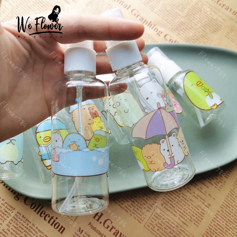 [Hàng mới về] Chai Xịt Rỗng Đựng Mỹ Phẩm Dung Tích 50ml / 100ml Họa Tiết Hoạt Hình Tiện Dụng
