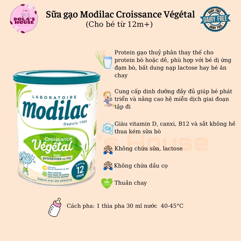 SỮA GẠO MODILAC CROISSANCE VÉGÉTAL 700G