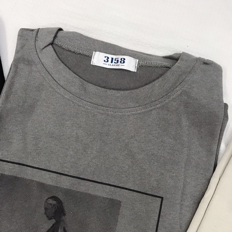 Áo Thun Unisex Mác 3158 Cô Gái Vuông HB313 Form To Rộng Hàng Quảng Châu Loại 1