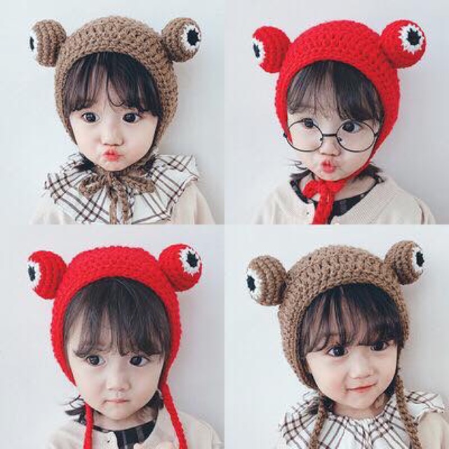 Mũ len hình Chú Ếch Con - 2 Màu