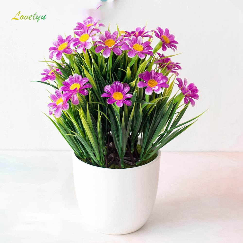 Chậu Hoa Giả 24x25cm Bằng Nhựa Chất Lượng Cao Dùng Để Trang Trí Văn Phòng / Khách Sạn