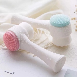 Cọ rửa mặt massage 3d 2 đầu - giao màu ngẫu nhiên