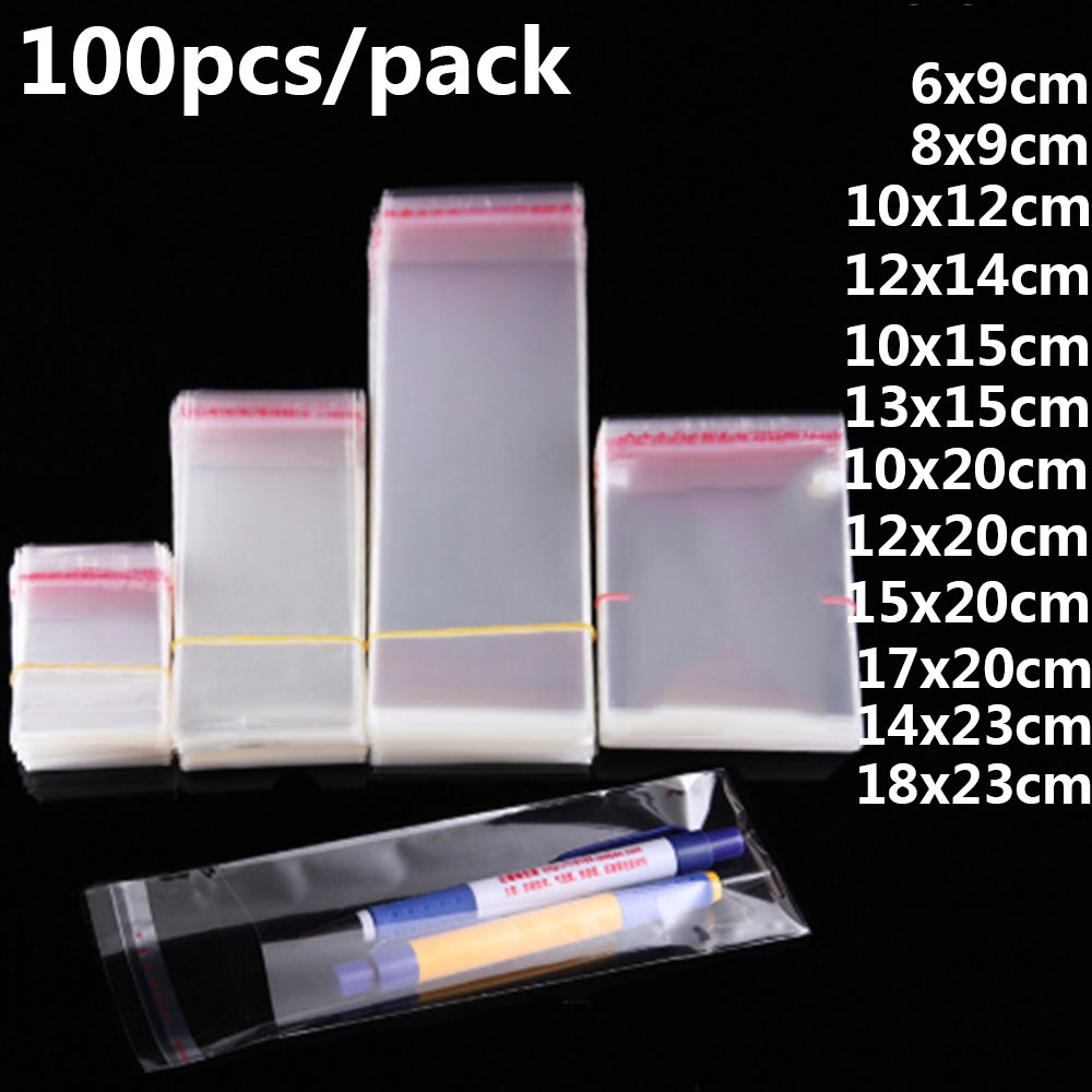 Bộ 100 Túi Bóng Kính Màu Trong Suốt Đựng Đồ Đa Năng Tiện Dụng