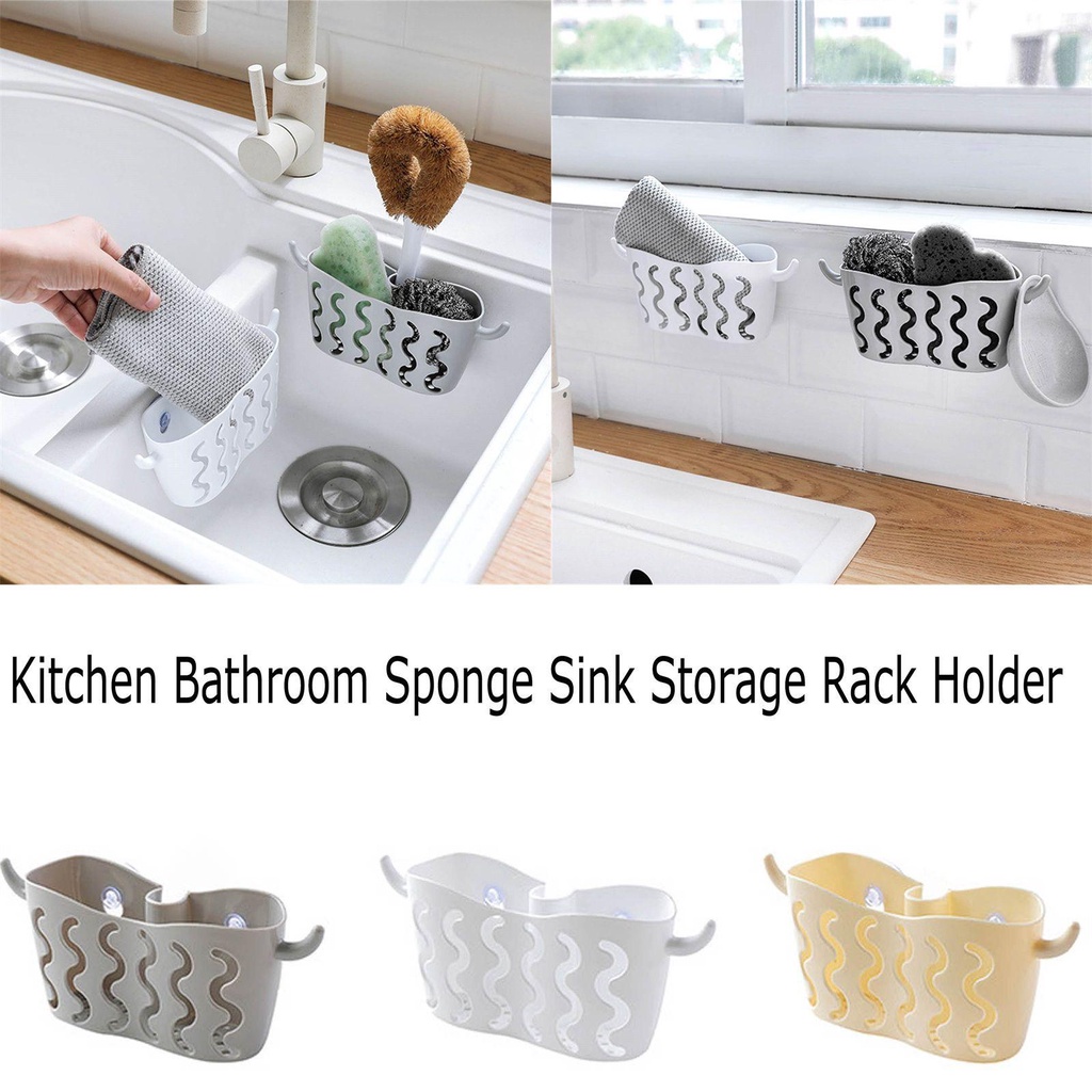 DIACHAVN Giá Đỡ Bọt Biển Rửa Chén Có Giác Hút Gọn Gàng